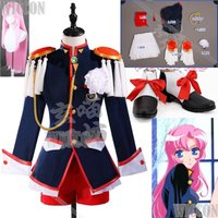 Tenjou Utena Revolutionary Anime Utena Cosplay Black Top Coat Red Shorts Pink Wig Shoes Woman Dress Halloween Party Outfit Cos