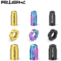 Risk MTB Road Bike Presta Schrader Valve Cap Waterproof Dustproof FV AV Valve Cover,Titanium Alloy Nut with Wrench Tool