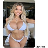 Vintage 2D Metal Tin Sign - Elegant Blonde in White Bikini Selfie Wall Art, Wonderful Gift for Room, Home, Bar, Garage