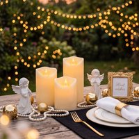 Outdoor Battery Operated Flameless Candles with Remote Timer Waterproof Flickering Plastic Electric LED Pillar Lights for Lantern Patio Garden Wedding Party Decorations 4/5/6 inches tall