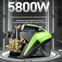 5800W Electric High Pressure Washer 220Bar Adjustable Nozzle Car Wash Machine Household Cleaning Tool Equipment