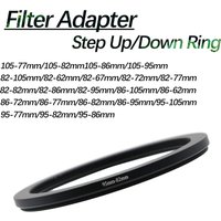 Camera Lens Filter Adapter Ring Step Up / Down Ring Metal 105 82 86 95 mm - 62 67 72 77 82 mm For UV ND CPL Lens Hood