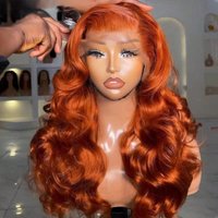 36 Inch Ginger Lace Front Wigs Human Hair Pre Plucked 350 Body Wave Glueless Wigs Human Hair For Black Women Chocolate Body Wave