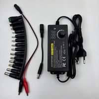 3V-24V 3A Einstellbares AC-DC-Netzteil, Variables Labor-Tischnetzgerät, US/EU-Stecker Universalladegerät mit Krokodilklemmen für