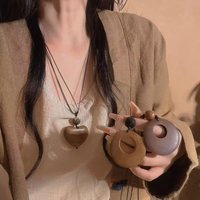 Boho Long Necklace For Women Girl Resin Pendant Leaf Big Ring Sweater Chain Rope Choker Fashion Jewelry