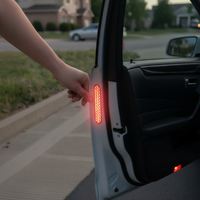 2pcs Car Reflective Sticker Car Door Stickers Decal Warning Reflective Tape Strips Red Safety Mark Auto Reflector Stickers
