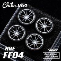Chika 1/64 Model Car Wheels with Rubber Tires Luxurious Modified Parts JDM VIP for Hotwheels Tomica MiniGT D:10.5mm/9.7mm