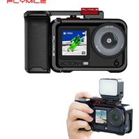 Flymile Action 6 Grip Aluminum Alloy Photography Handle Metal Cage With Shutter Button Xplorer Grip for DJI Action 6 Accessories