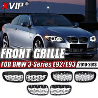 XVIP Silver Diamonds Style Front Bumper Grilles For BMW 3 Series E92 E93 2010-2013 328i 335i Double Line Style Dual Slats Grills