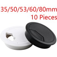 35mm 50mm 53mm 60mm 80mm Desk Table Plastic Cable Hole Cover PC Computer Desk Round Wire Tidy Grommet Cable Organizer
