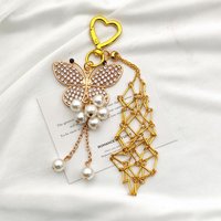 Stainless Steel Woven Keychain Key Ring Chains Keychains Chain Bag Pendant Butterfly Mesh Lipstick Storage Pouch Aniversary Gift