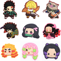 Hot Sale 1pcs Anime Croc Charms Demon Slayers Character PVC Shoe Decorations for Clogs Sandals Accessories Party Gifts