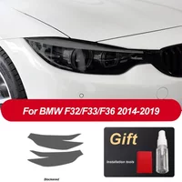 2 Pcs Car Headlight Protective Film Headlamp Restoration Transparent Black TPU Sticker For BMW 4 Series F32 F33 F36 Accessories