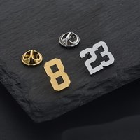 Custom Number Brooch Pin Personalized Luck Number Stainless Steel Jewelry Elegant Lapel Pin Corporate Present Anniversary Gifts