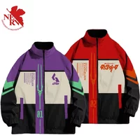 Evangelion Eva-01 Jacket Anime Men Work Coat Hip Hop Cosplay Jacket Windproof Sweatshirt Autumn Winter Zipper Jacket Gift