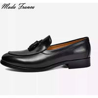 Moda Franca Men's British-Style Tassel Loafers - Genuine Leather Craftsmanship, Ideal for Casual Occasions