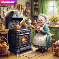 Momoart DIY Diamond Embroidery Old Woman Portrait Painting Grandmother New Collection Diamond Mosaic Kitchen Handmade Gift