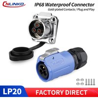 CNLINKO LP20 3-Pin Wasserdichter Schraubverriegelungs-AC/DC-Stromanschluss Schnellverschluss Automotive LED-Bildschirm Anzeigeplatten-Montageanschluss