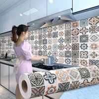 DIY Kitchen Furnitur Vinyl Cabinet Oil Proof Wall Stickers Self Adhesive Papel De Parede Bathroom Tile 3D Waterproof Wallpaper