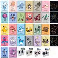 In Stock New Hot 64pcs/Set Ptcg Trading Card Sleeve Departure Theme Lvysaur Shanaido Mewtwo Card Protection Cover Gift Toys