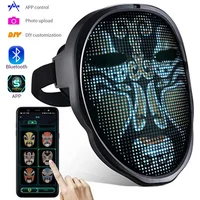 Smart LED Face Masks Programmable Bluetooth APP Control Change Face DIY Photoes for Party Display LED Light Mask for Halloween