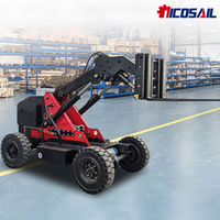 Elektrischer hydraulischer Tank-Gabelstapler für Lagerlogistik. Vollautomatisches Offroad-Stand-On-Hebe- und Lade-/Entladesystem