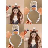 Funny Ratatouille plush headband cute cartoon rat hairband soft fluffy daily hair accessory for women face washing