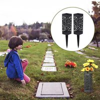 1/2/4PCS Cemetery Vase Plastic Cemetery Vase Decorations Gravestone Grave Yard Ground Outdoor Flower Marker Home Decorations
