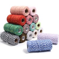 100Meter/Roll Two Colors Cotton Baker Twine Rope Cord Christmas Wedding Decoration Gift Packaging String DIY Gift Crafts Wrap