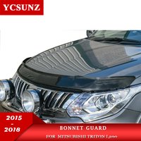 Bonnet Guard Protector For Mitsubishi Triton L200 2015 2016 2017 2018 Front Bug Shield Hood Deflector Pickup Truck Accessories