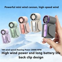 USB Rechargeable Mini Handheld Fan Ultra Quiet Digital Display Small Electric Fan Powerful Wind for Concert Travel OfficeCooling