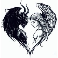 Between The thoughts Of Good And Evil Waterproof Temporary Tattoo Sticker Tatuajes Temporales Hombre Fake Tatoo Pegatinas