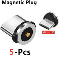 5PCS Micro USB-A Magnetic Plugs Tips Android Mobile Cell Phone Fast Charging Cable Adapter Replacement Parts Converter Connector