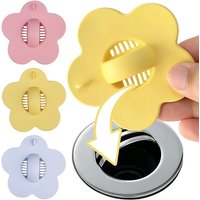 Flower Shaped Silicone Hair Catcher for Shower Drain Sink Tub Stopper Strainer Cover 2 in 1 Leak Proof Anti Clogging Removable