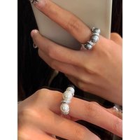 Fashion Light luxury style grey pearl ring light luxury High Quality silver 925 rings for women party wedding fine jewelry