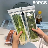 15/50Pcs Reusable Food Sealing Bags Thickened Moisture-proof Food Storage Bag Long Strip Self-Sealing