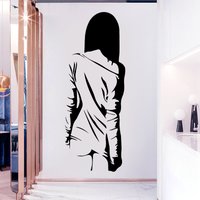 Fashion Beautiful Girl Figure Silhouette Wall Sticker Vinyl Home Decor for Room, Bedroom, Car, Door Decals Removable Mural D507