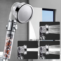 3-mode Negative Ion Booster Filter Shower Head One-button Water Stop Handheld Water-saving Bathroom Accessories Set