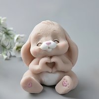 1pc Adorable Rabbit Resin Silicone Mold with Expressive Eyes & Fluffy Ears - For Candle, Soap, Slime and Plaster Crafts