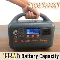 400W Portable Power Station 220V Solar Generator 192Wh Outdoor Emergency External Mobile Battery Powerbank For Camping