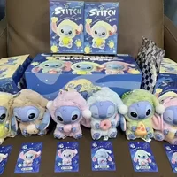 @Disney New Stitch Eat Some Thing Before Sleep Series Vinyl Blind Box Bag Pendant Cute Plush Doll Mystery Box Toy Surprise Gifts