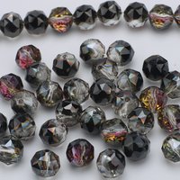 Round Cut Electroplating AB Colors 8 10mm Faceted Crystal Glass Loose Spacer Beads For Jewelry Making DIY Bracelet Decor