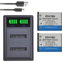 DVISI Li-40B Li 40B 42B Replacement Battery Dual USB LCD charger for Nikon EN-EL10 D-Li63 D-Li108 NP-80 CNP80 KLIC-7006 np-45