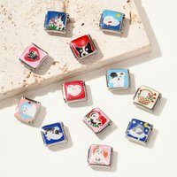 5pcs/lot Cartoon Pets Sheep Cat Dog Rabbit Italian Charm Links Fit 9mm Stainless Steel Bracelets For Woman DIY Jewelry Making