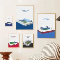 1pc Frameless Sports Venue Football Field Sport Manchester City Anfield Stadium Poster Aesthetic Canvas Painting Wall Art Room D