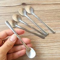 Stainless Steel Seasoning Spoon Round Thickened Mixing Spoon Coffee Tea Dessert Spoons Mixing Spoon Tableware
