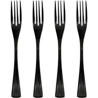 4 Pcs Black Dessert Fork Flatware Set Polishing Stainless Steel Fork for Dinner Salad Dessert Fruit Fork Cutlery Set