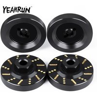 YEAHRUN 4Pcs Black Coating Brass Axle Counterweight Wheel Hex Hub Adapters for FMS FCX18 1/18 FCX24M 1/24 RC Car Upgrade Parts