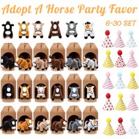 6-30Set Adopt a Horse Party Favors 4inch Horse Stuffed Animal Horse Toys Horse Plush for Birthday Adopt a Pony Party Decoration