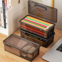 Transparent Plastic Desktop Organizer Box For Miscellaneous Storage Of Office Supplies, Pens, File Boxes, Kitchen Storage Box